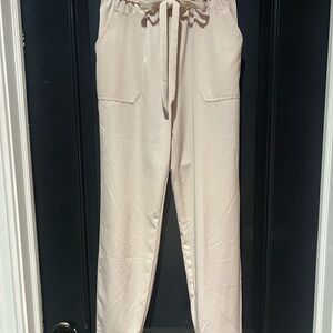 Women's Cream Drawstring Pants